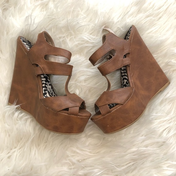 Charlotte Russe Shoes - Charlotte Russe Brown Wedge